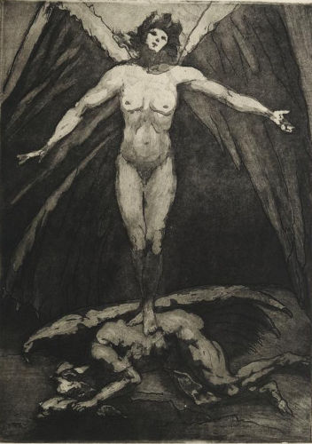 Emile Bernard  - Satan est mort ; renais, ô Lucifer céleste ! (Ilustration du texte La danse de l’ange rebelle)