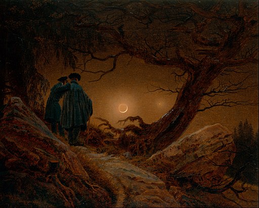 Caspar David Friedrich - Deux hommes contemplant la lune (illustration du texte Hymne à la Lune)